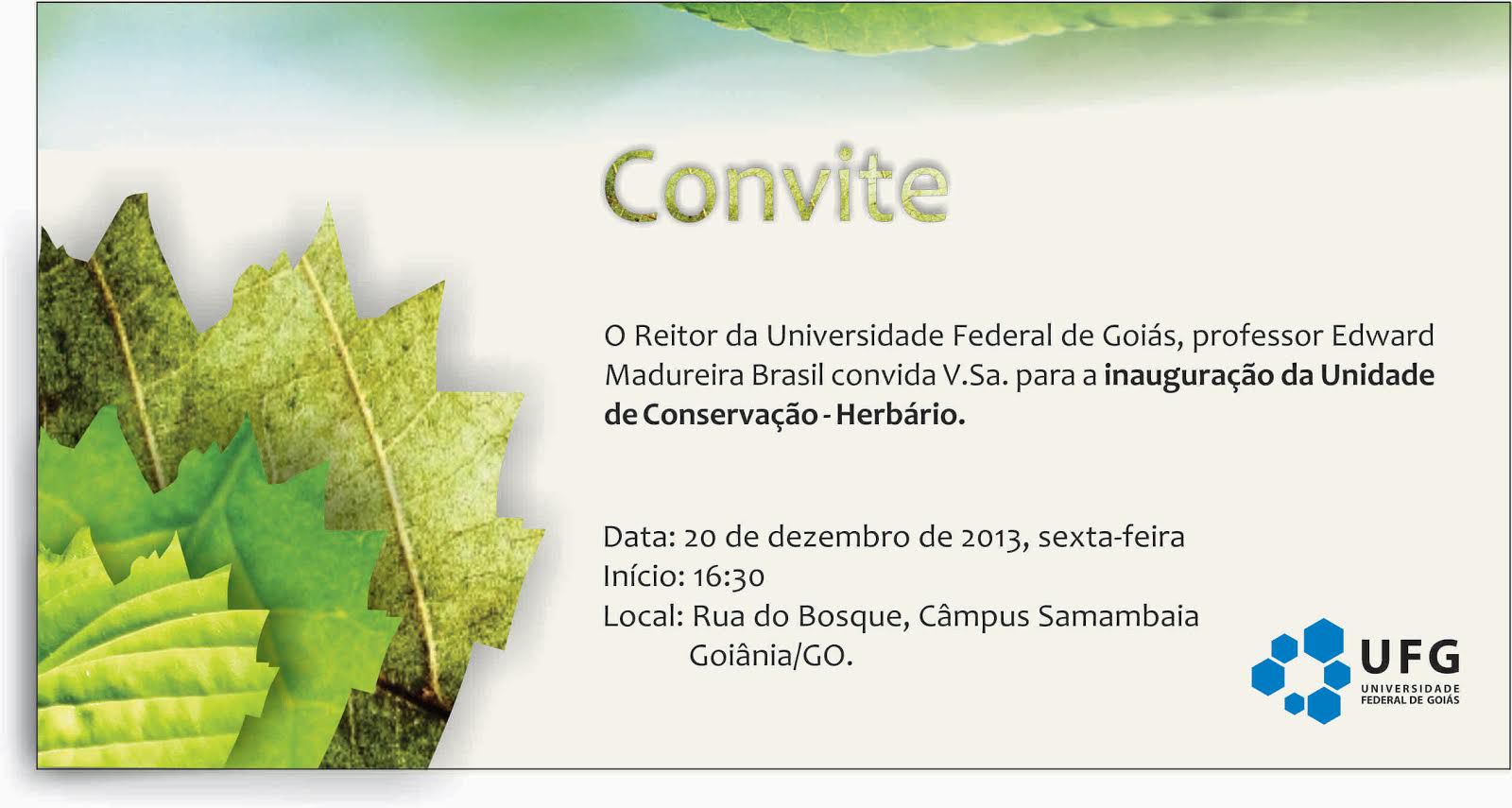 Inuaguração Herbário UFG Inuaguração Herbário UFG