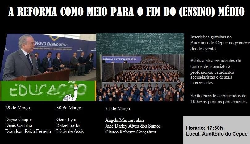 Cepae realiza ciclo de debates sobre Reforma do Ensino Médio