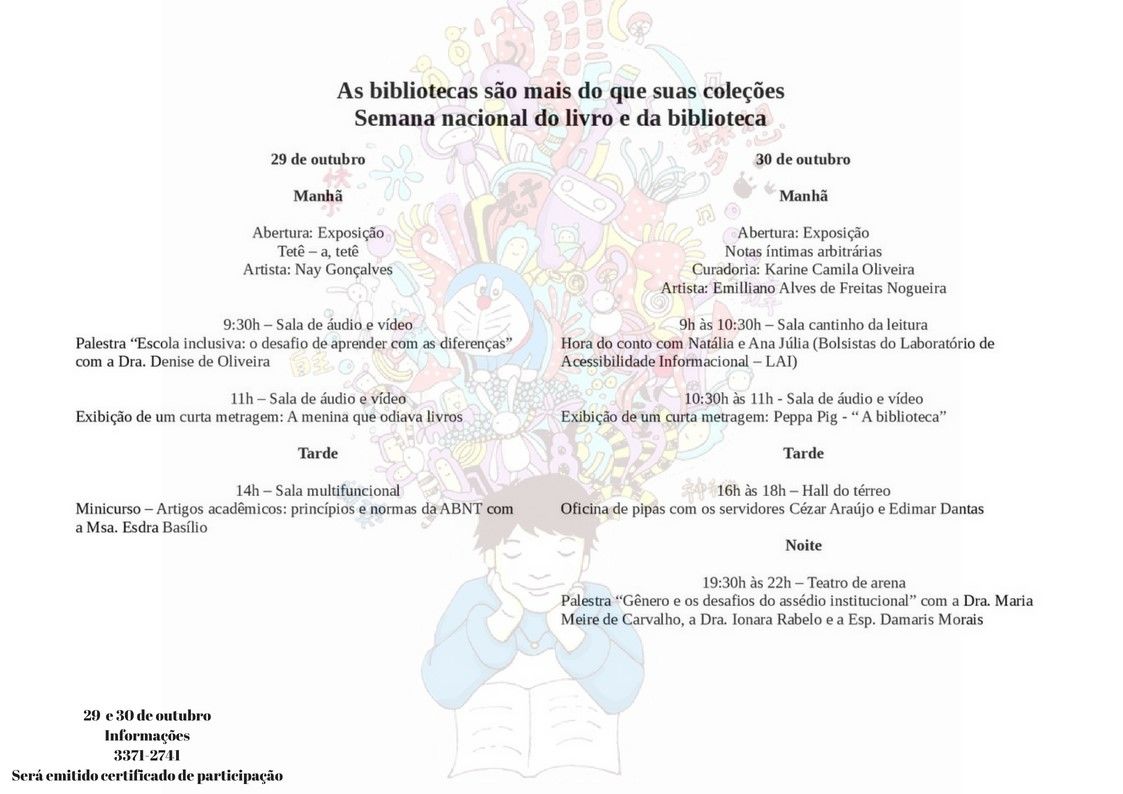 Programação Semana do Livro e da Biblioteca Cajuí