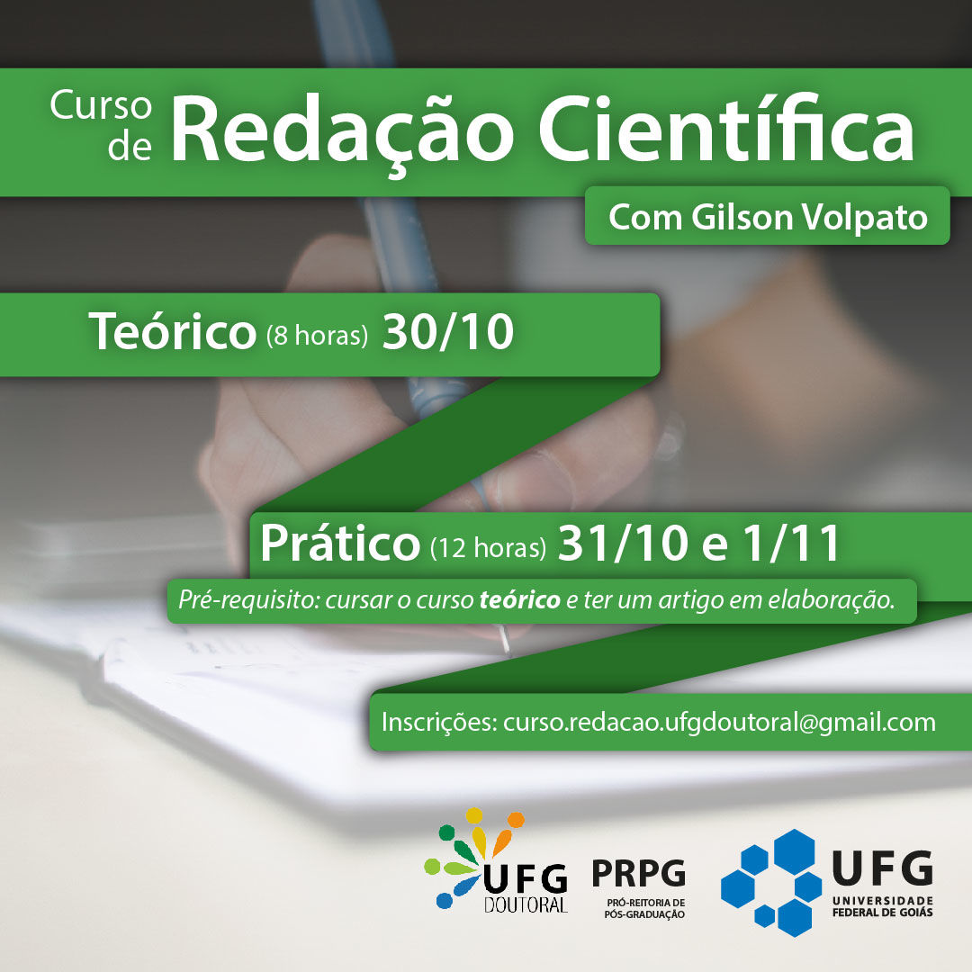 UFG Doutoral promove curso de Redação Científica
