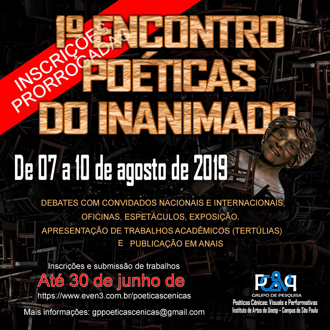 1º Encontro Poéticas do Inanimado - FLYER - PRORROGAÇÃO