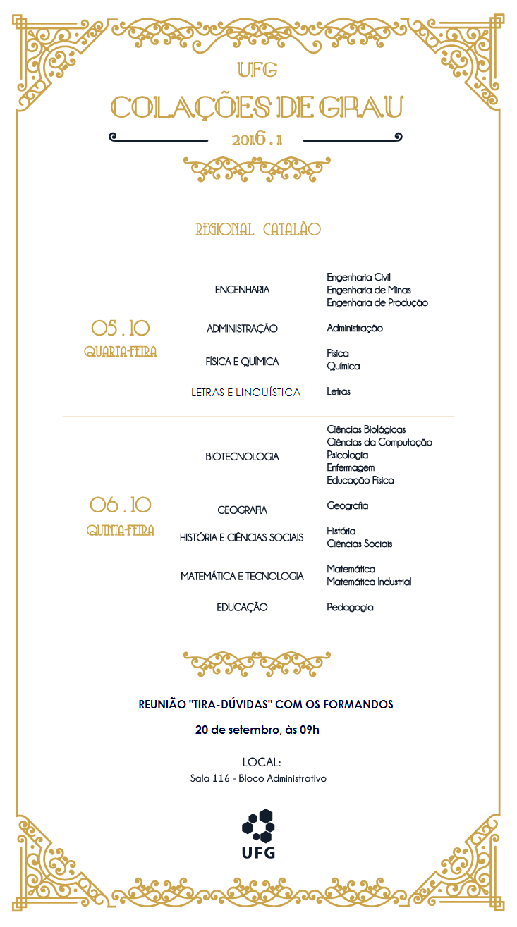 Calendário colações 2016/1 corrigido