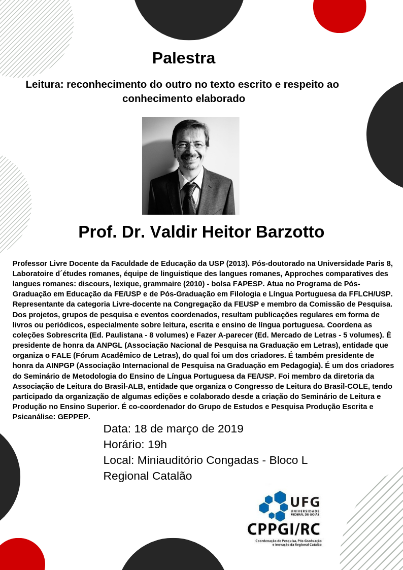 Palestras - Prof. Dr. Valdir Heitor Barzotto