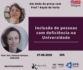 Palestra "Inclusão de pessoas com deficiência no ensino superior"