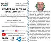 Webinário: “SIRIUS: O que é? Pra que serve? Como usar?”