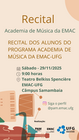 Recital dos alunos do Programa Academia de Música da EMAC