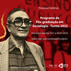 EDITAL N 001/2021 - MESTRADO de pós-graduação em Sociologia