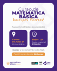 Inscrições abertas para o projeto Matemática Básica em Perspectiva