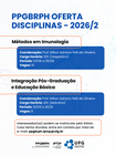 PPGBRPH com vagas para disciplinas de Métodos em Imunologia e Integração Pós-Graduação e Educação Básica