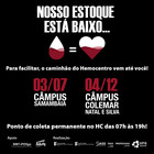 Campanha de doação de sangue Hemocentro novas datas
