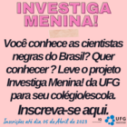 Investiga Menina 2023 - Inscrição