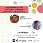 Palestra "O ensino remoto nas disciplinas de exatas"