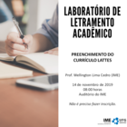 Laboratório de Letramento Acadêmico - Preenchimento de Lattes
