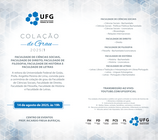 colação de grau das turmas da FCS, FD, FAFIL, FH e FL