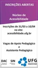  inscrições abertas 31.03 _Nucleo de Acessibilidade