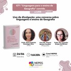 live de divulgação “Uma conversa sobre linguagens no ensino de Geografia”