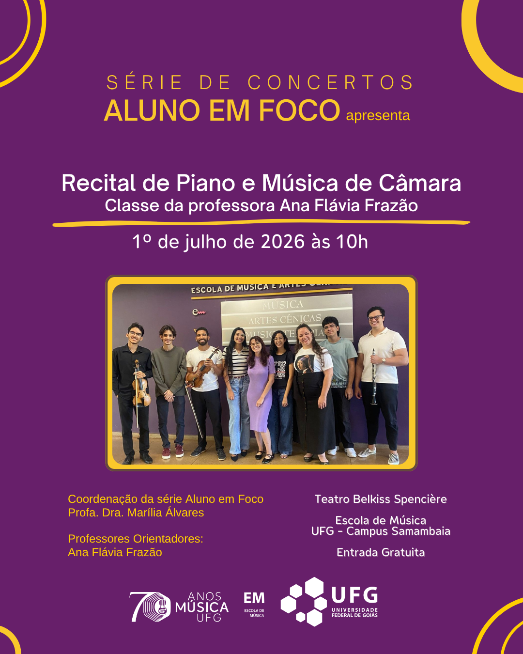 Recital de Piano e Música de Câmara - Classe da Professora Ana Flávia Frazão