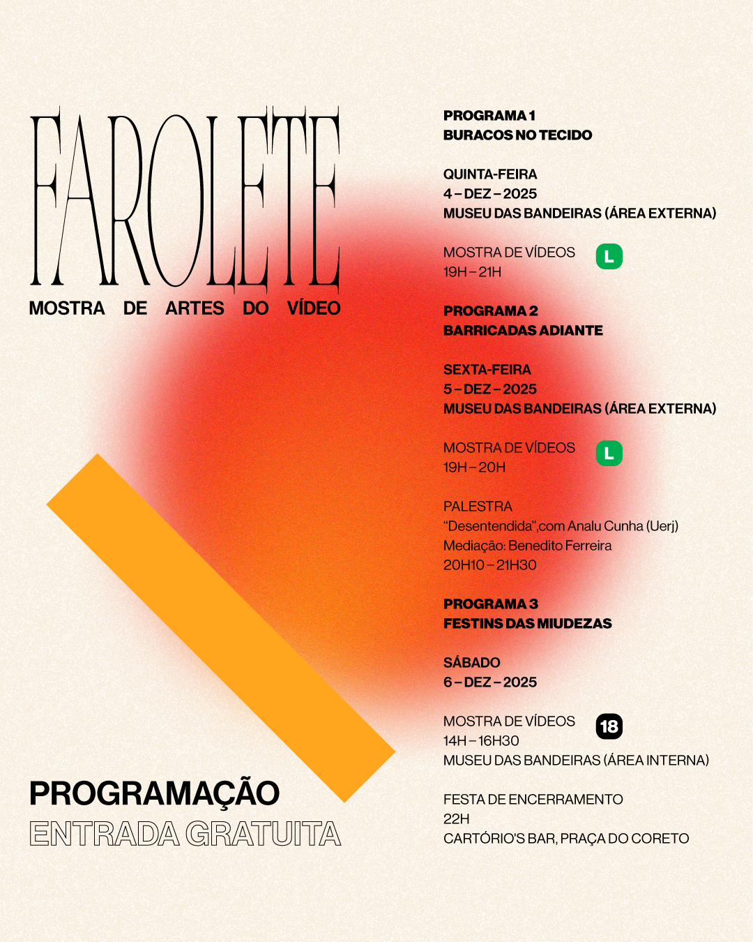 FAROLETE – Mostra de Artes do Vídeo programação