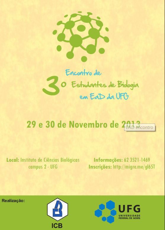 3o encontro de estudantes de biologia em EaD da UFG