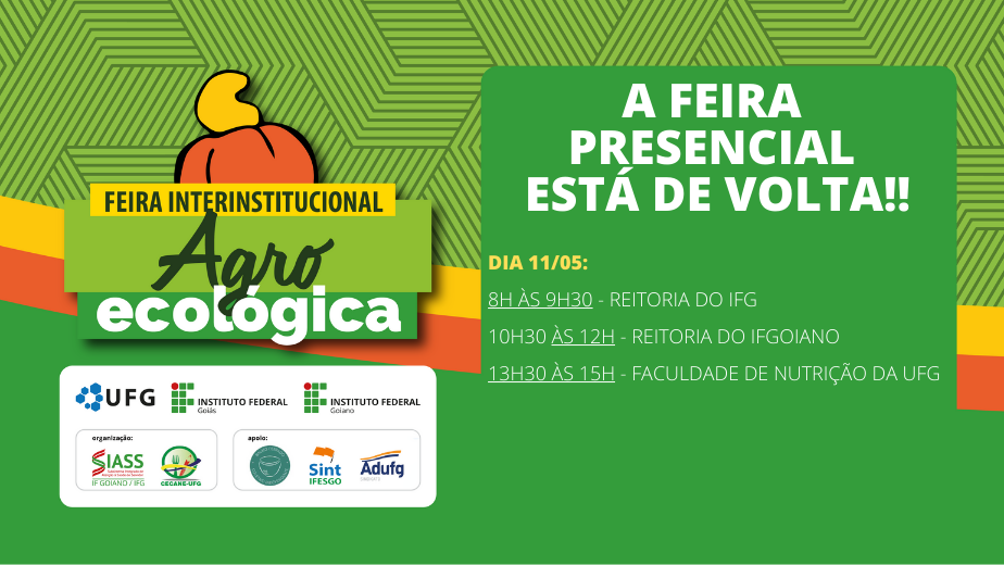 3º Edição da Feira Interinstitucional Agroecológica - maio/22