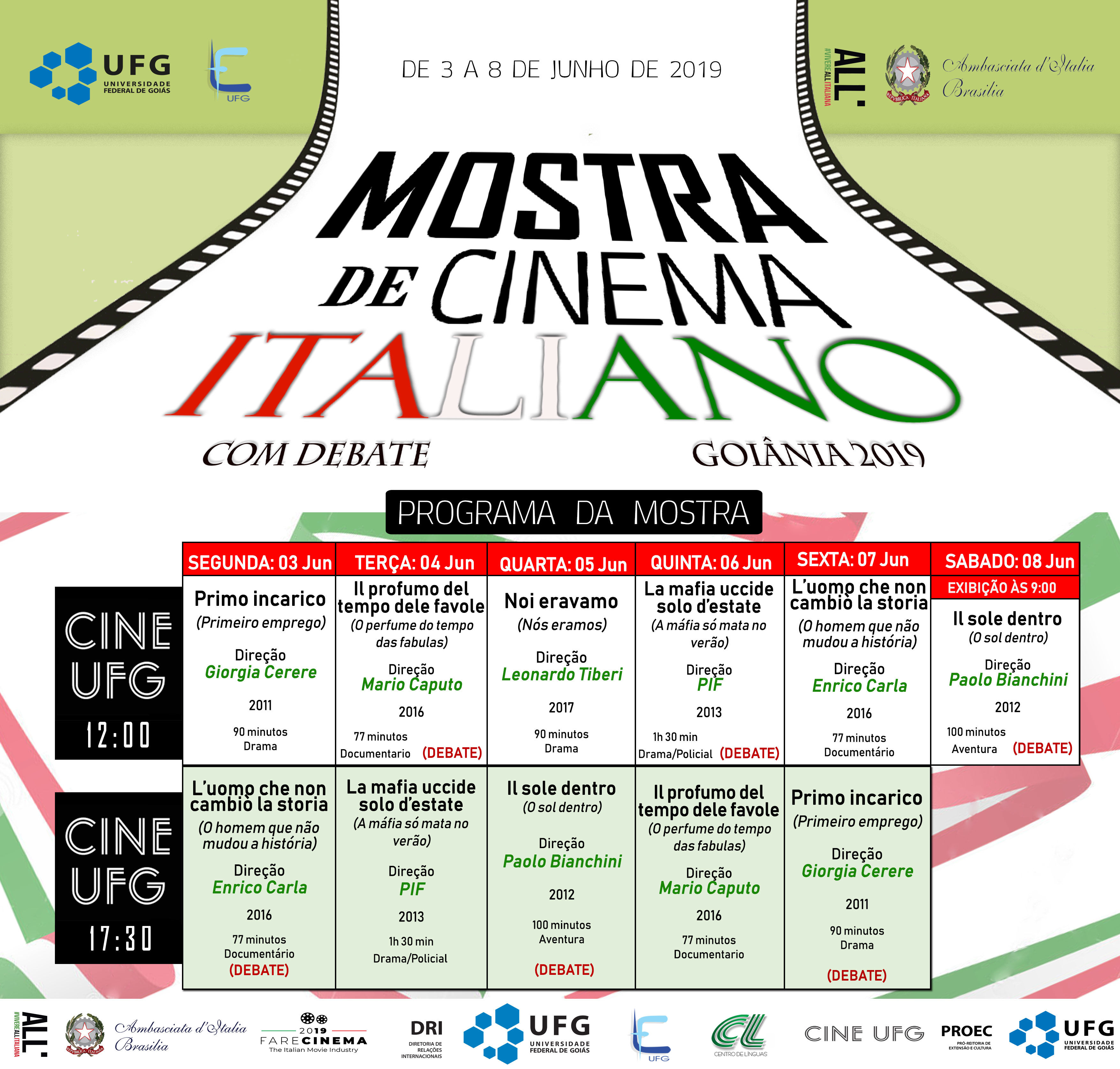 Programação Mostra de Cinema Italiano 2019