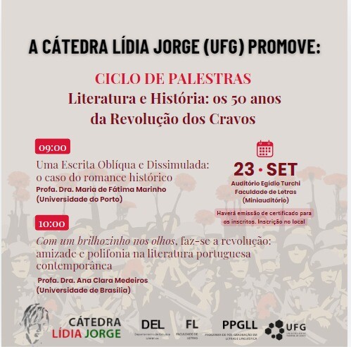 Ciclo de Palestras Literatura e revolução os 50 anos da Revolução dos Cravos