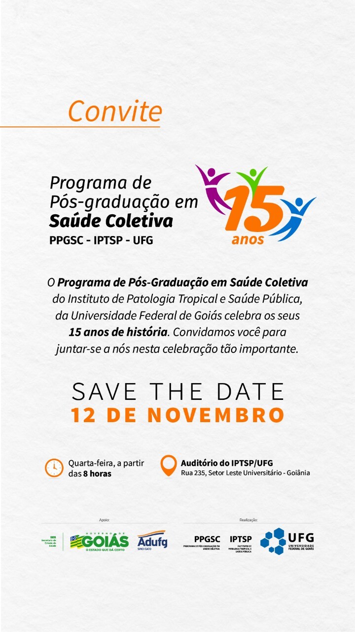 15 anos do Programa de Pós-Graduação em Saúde Coletiva (PPGSC/UFG)
