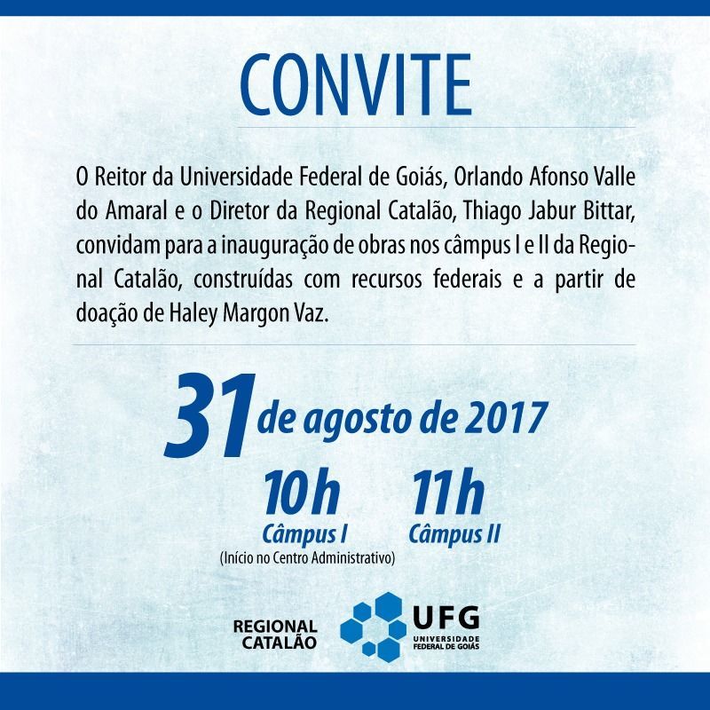 Convite inauguração Catalão
