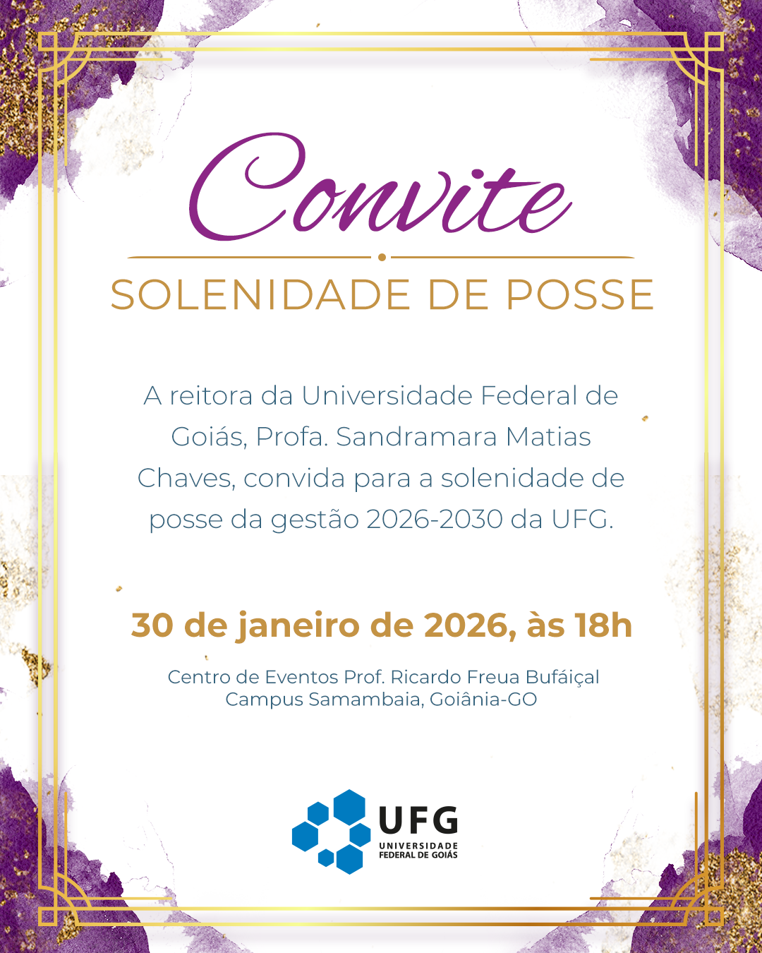 Convite Posse Sandramara Comunidade Acadêmica