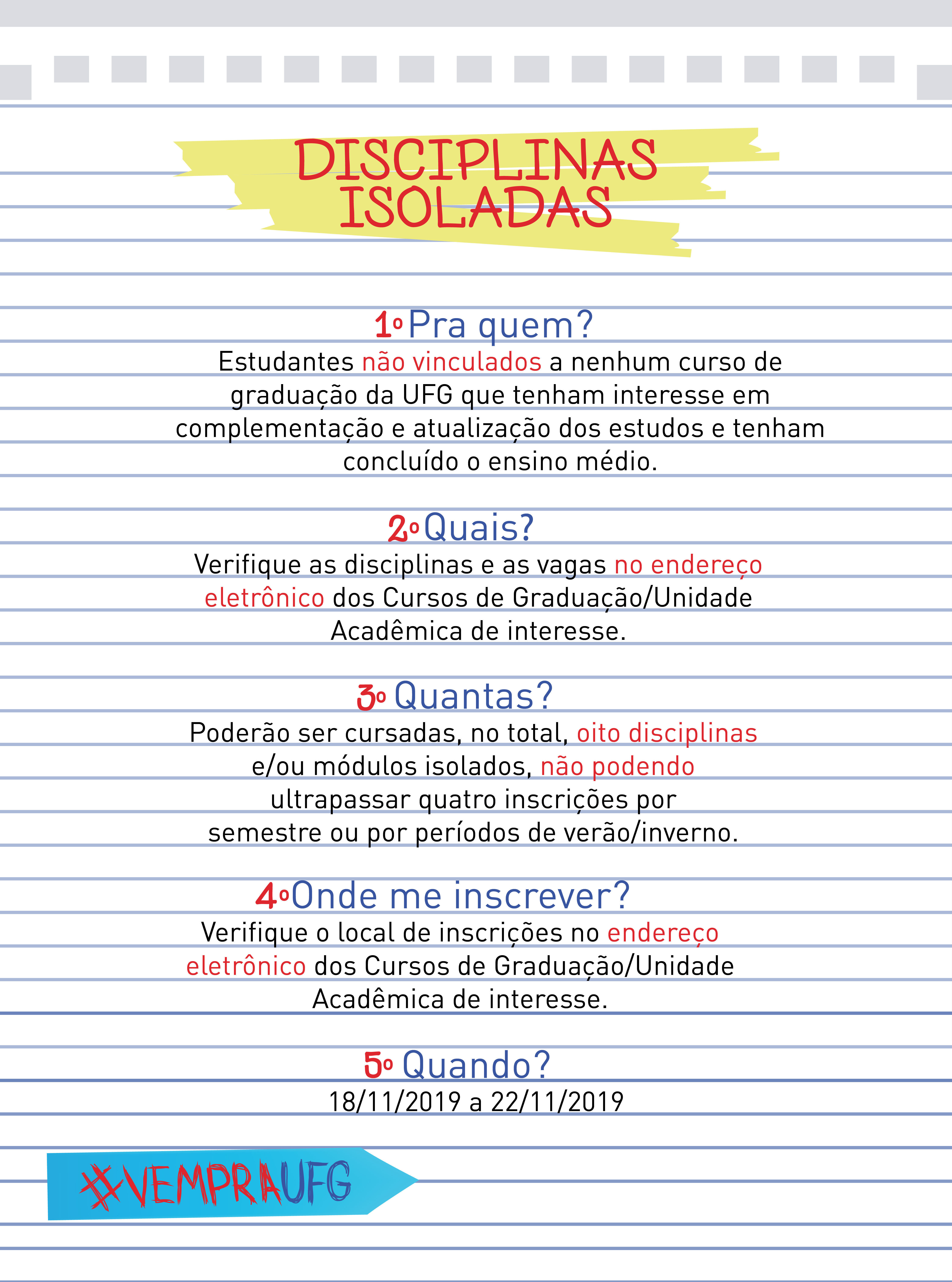 Edital disciplinas isoladas 2020-1