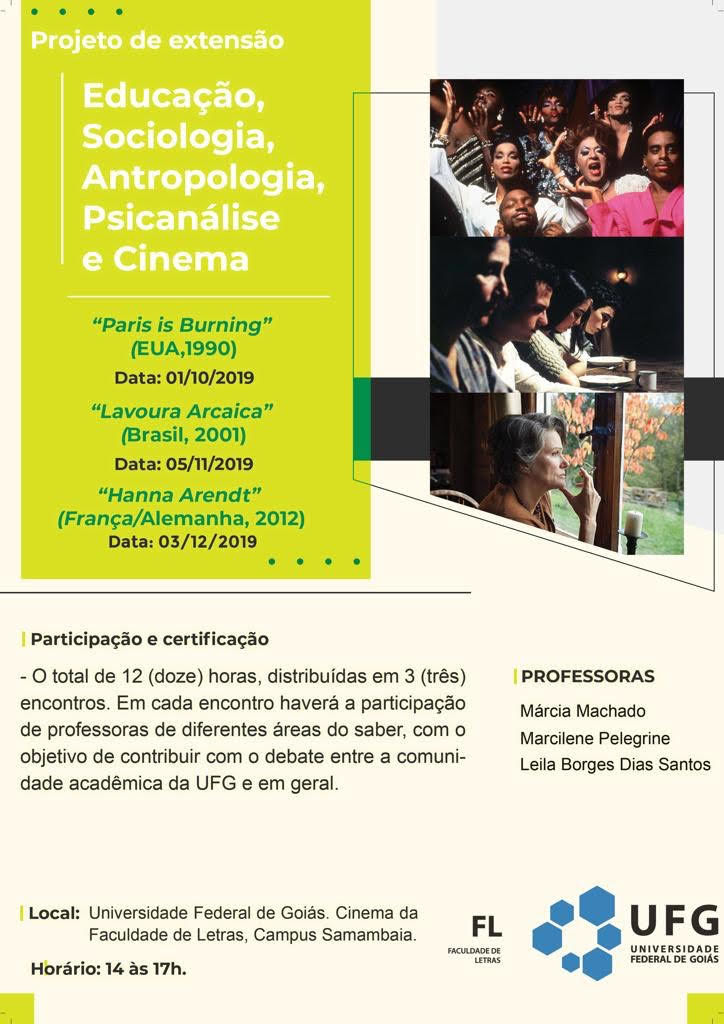 Projeto de Extensão - Educação, Sociologia, Antropologia, Psicanálise e Cinema
