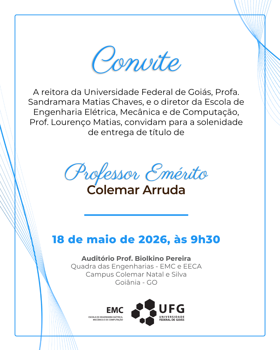 Entrega de título emérito ao professor Colemar Arruda