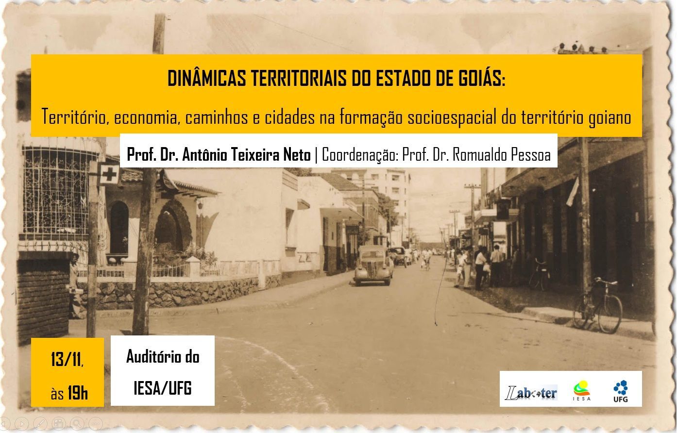 Palestra discute dinâmicas territoriais em Goiás 