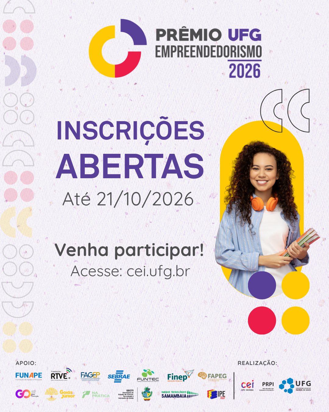 Inscrições abertas para a 9º edição do Prêmio UFG Empreendedorismo