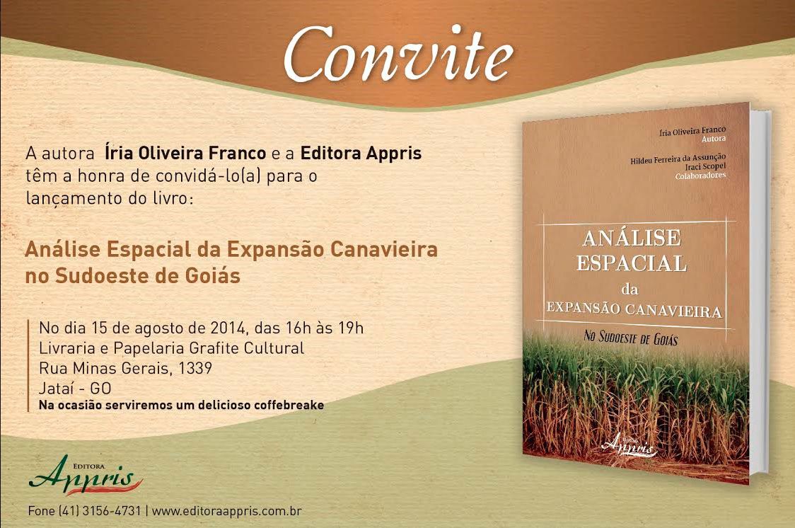 Lançamento de livro - Expansão da atividade canavieira