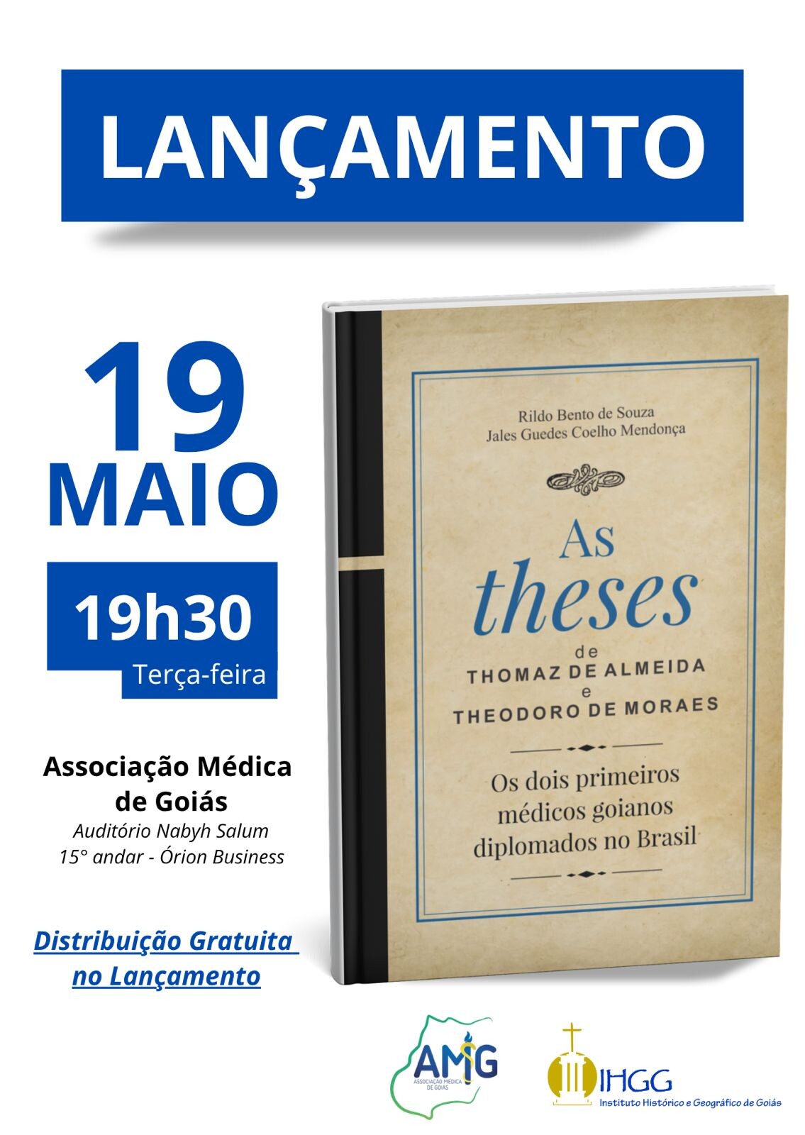 livro "As theses de Thomaz de Almeida e Theodoro de Moraes: os dois primeiros médicos goianos diplomados no Brasil"