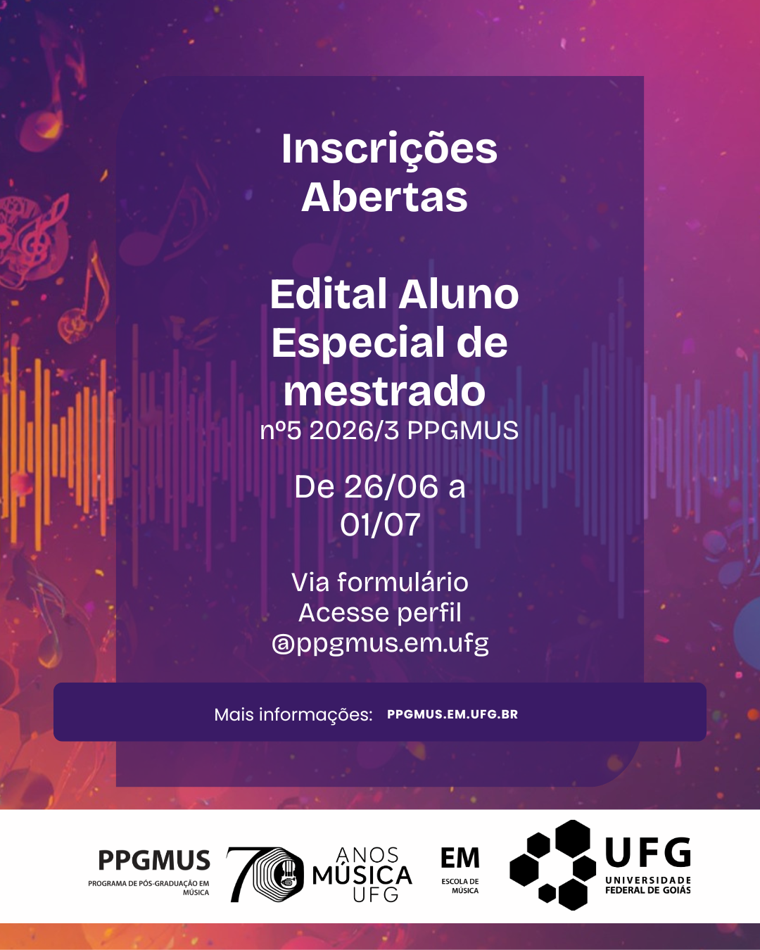 PPGMus abre inscrições para aluno especial