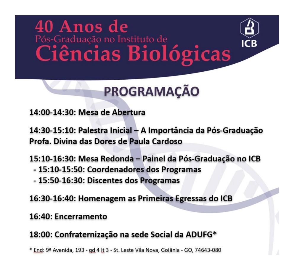 Divulgação: 40 anos de pós-graduação do ICB 2