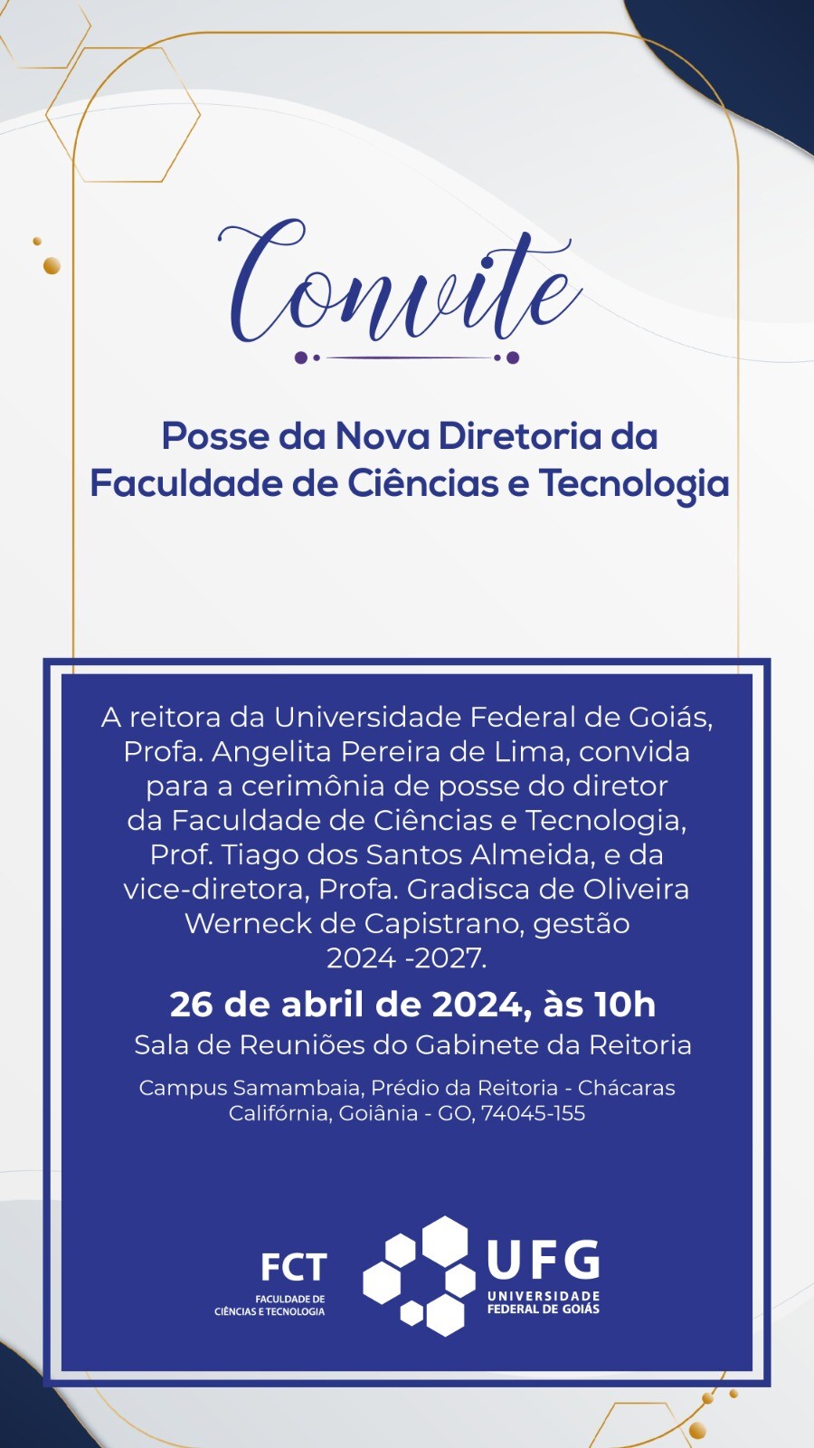 Convite posse FCT 26-4-24