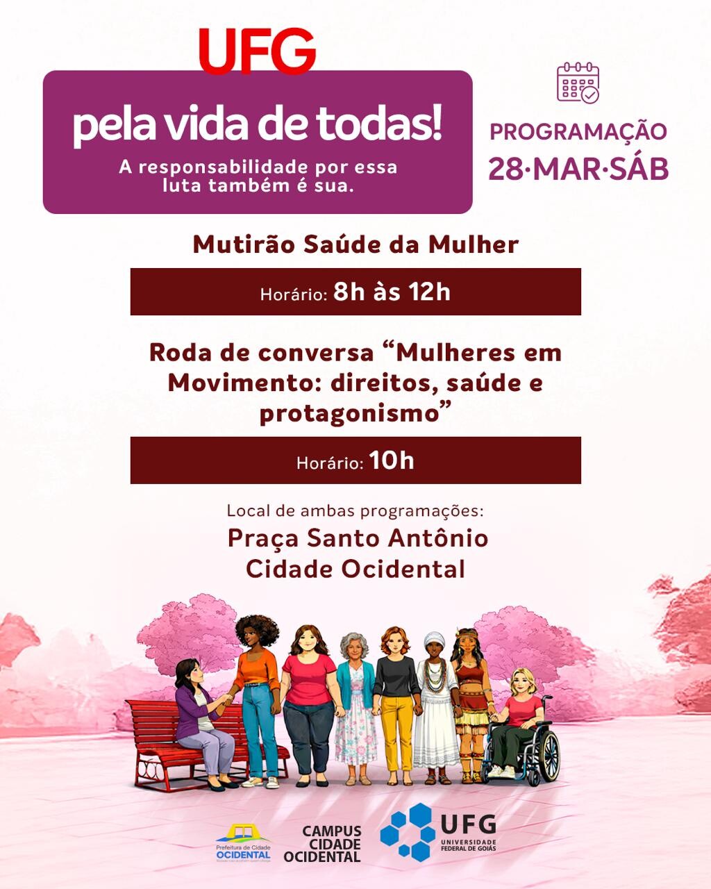 Roda de conversa “Mulheres em Movimento: direitos, saúde e protagonismo”