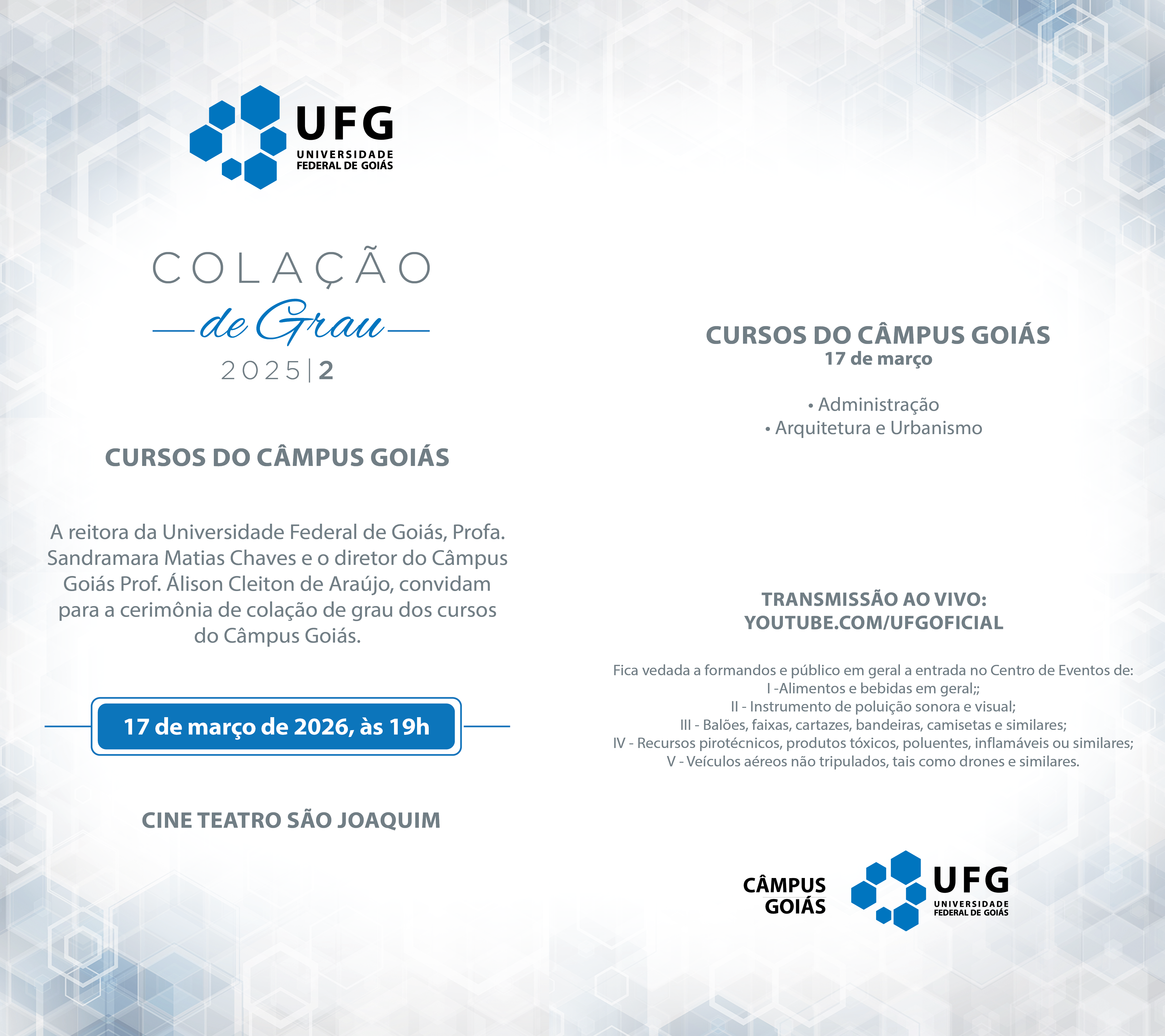 Colação de Grau 2025/2 - Administração e Arquitetura e Urbanismo - Câmpus Goiás 2