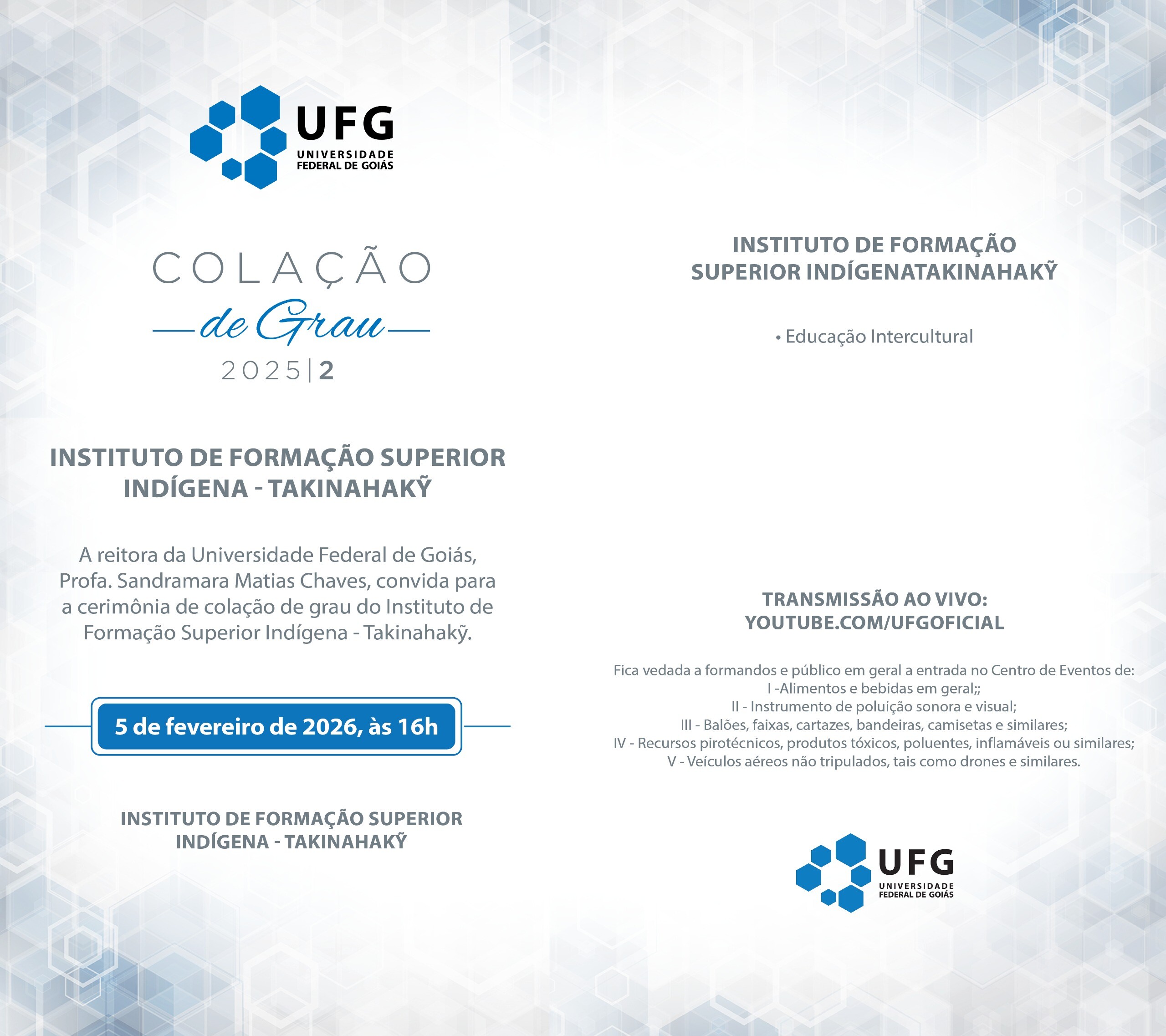 Colação de grau 2025/2 - Educação Intercultural