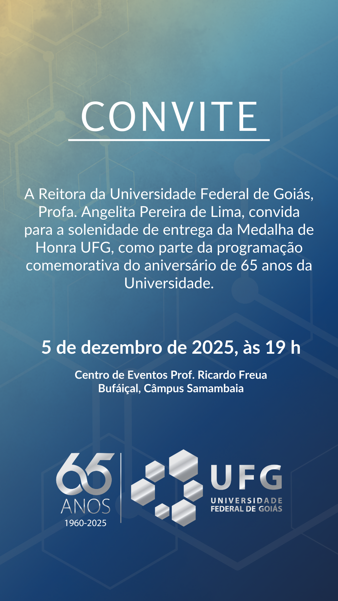 divulgação da Medalha de Honra UFG 2025
