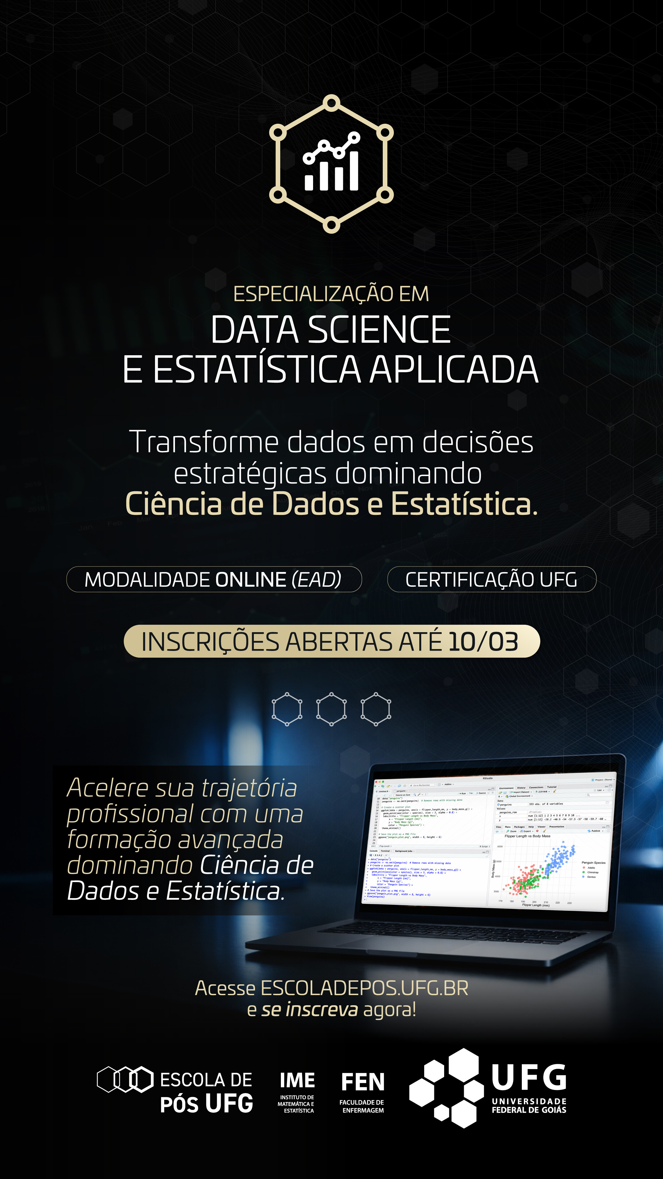edital de seleção de candidatos para a segunda turma da especialização em Data Science e Estatística Aplicada