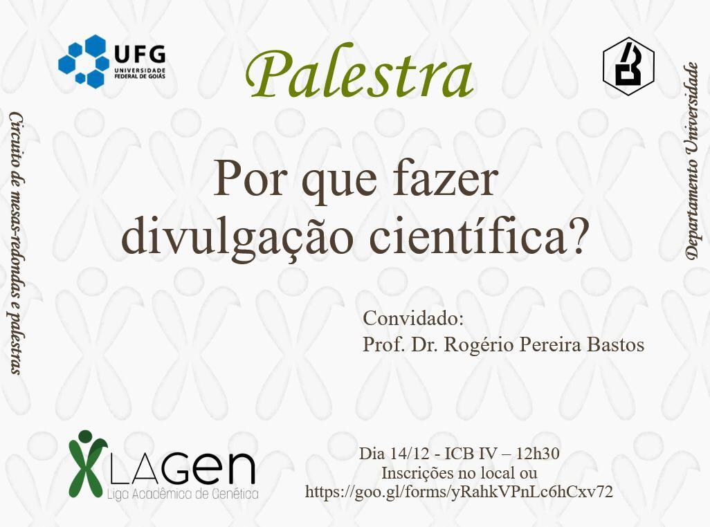 palestra sobre divulgação científica