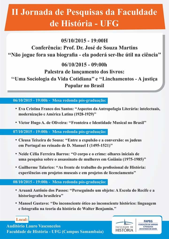 II Jornada de Pesquisa da Faculdade de História