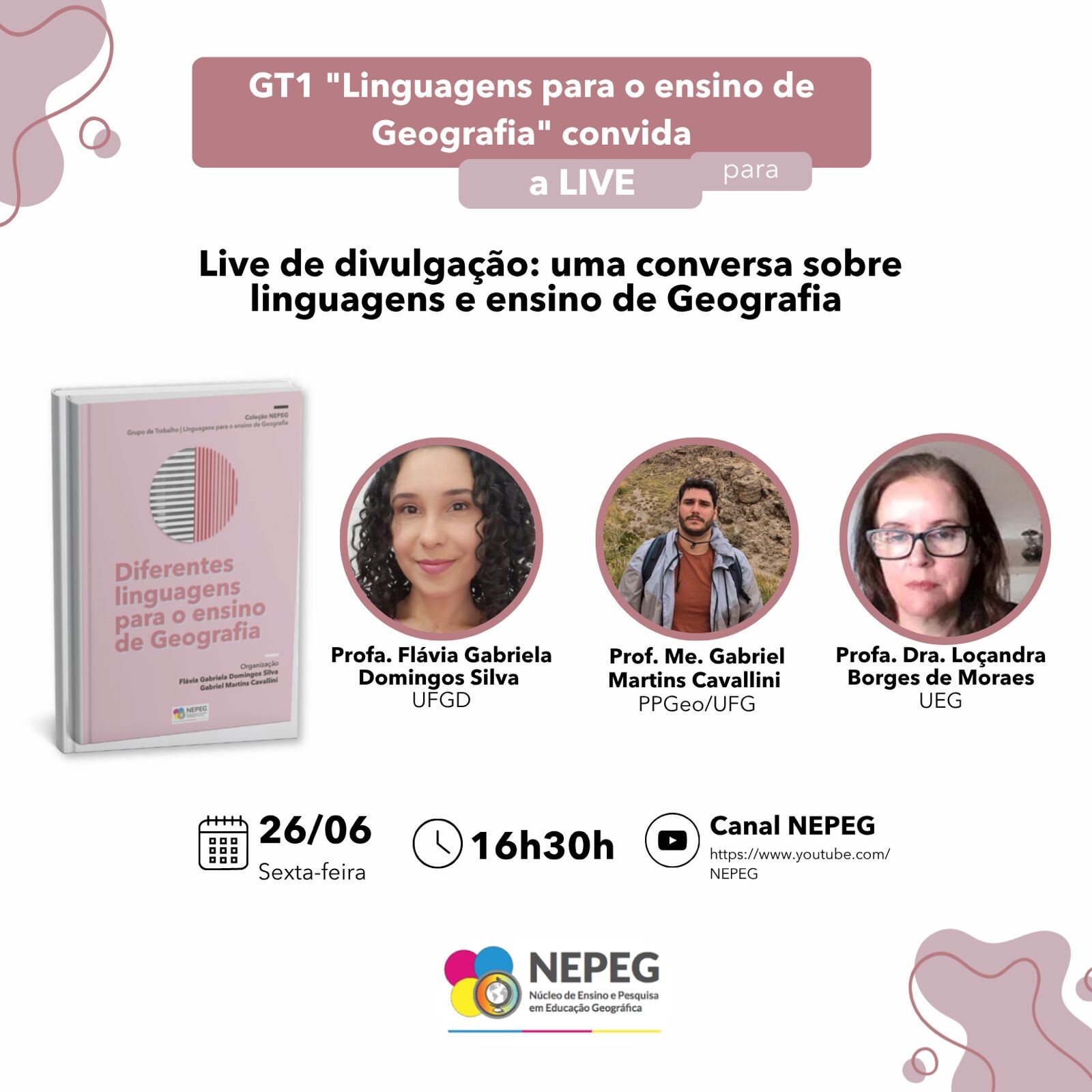 live de divulgação “Uma conversa sobre linguagens no ensino de Geografia”