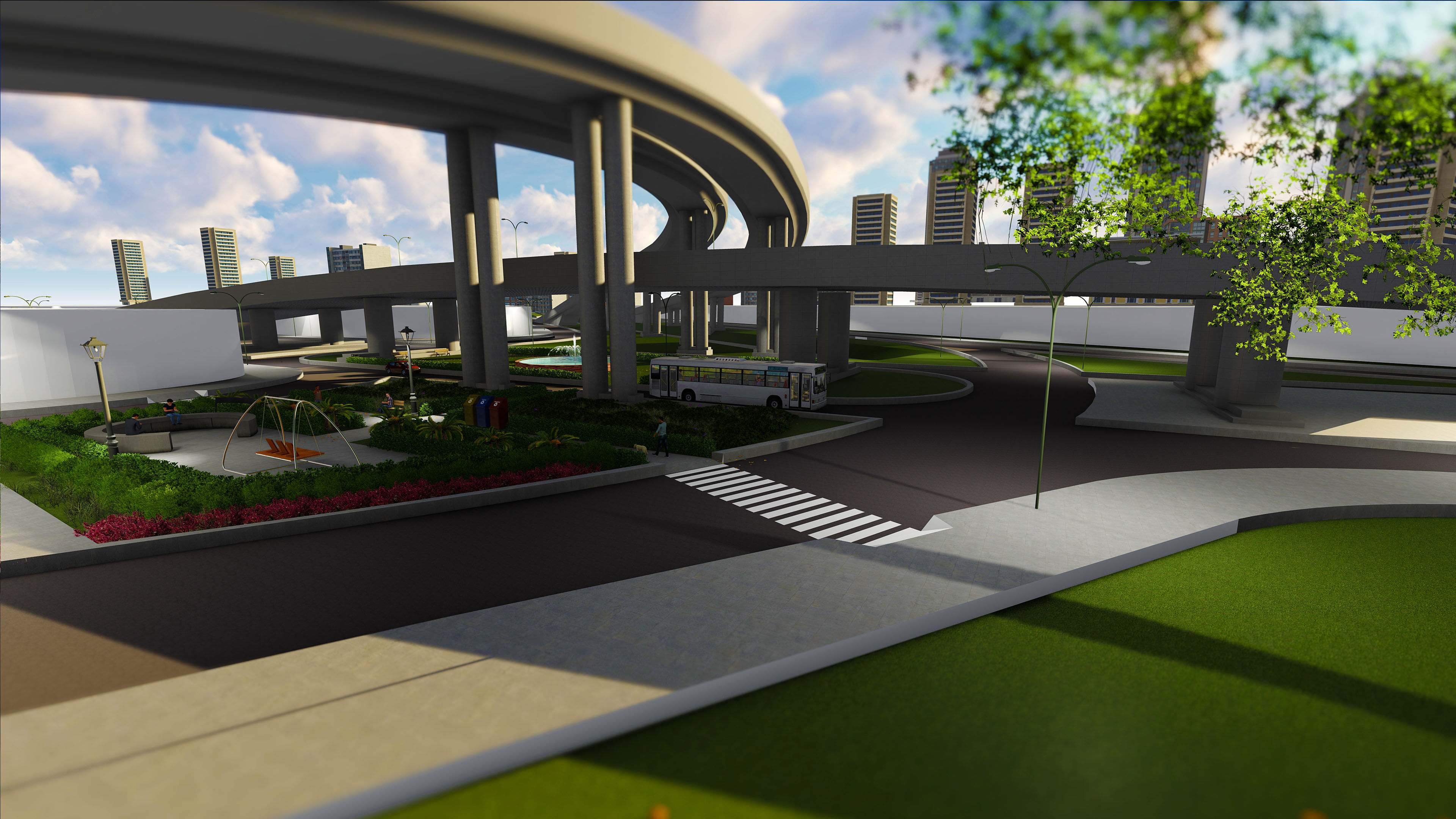 Maquete realizada por estudantes de engenharia de transportes