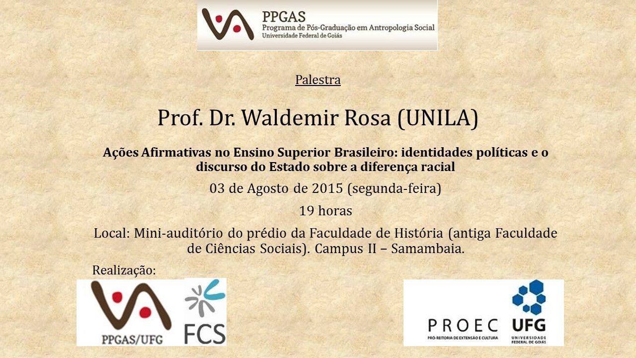 Palestra com prof. Waldermir Rosa (Unila)