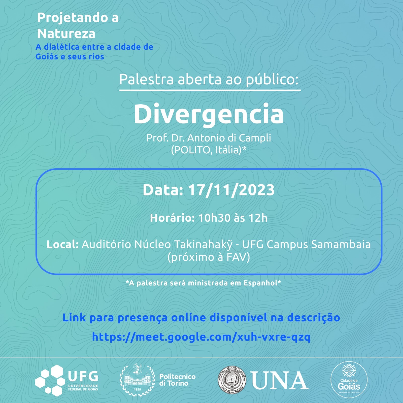 palestra presencial projetando a natureza